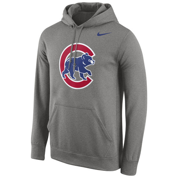 Men Chicago Cubs Nike Logo Performance Pullover Hoodie Gray